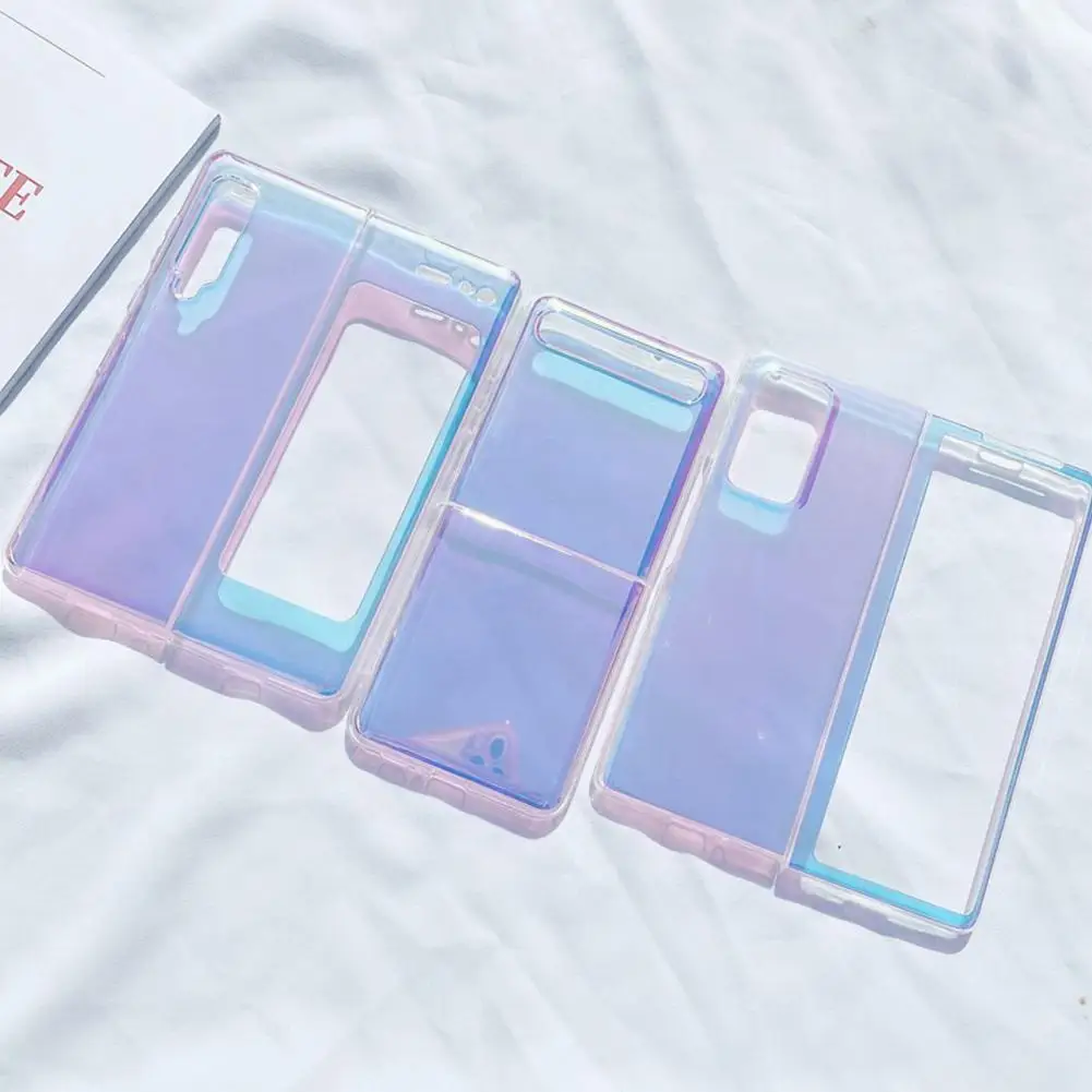 

For Samsung Galaxy Z Fold2 5G Light Purple Silicone Z For Samsung Flip TPU Back Protective Cover Shell Soft Galaxy Colorful B4V8
