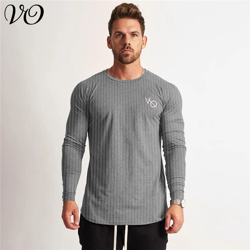 

Autumn new quick-drying breathable men's sportswear streetwear casual men's clothing jogger gyms round neck long sleeve T-shirt