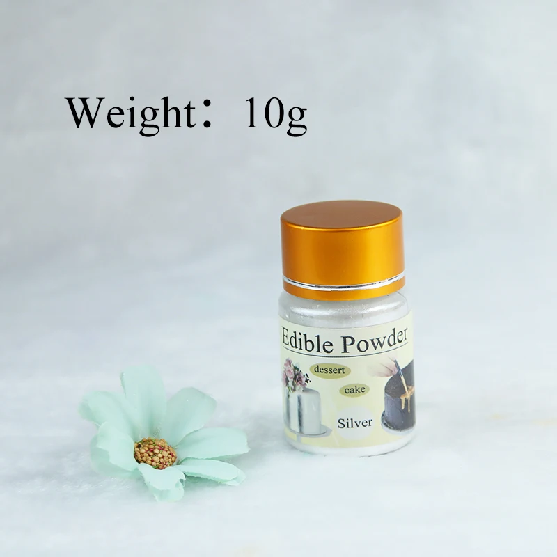 Съедобные пищевой краситель серебряный порошок 10 г в выпечки и кондитерских торт
