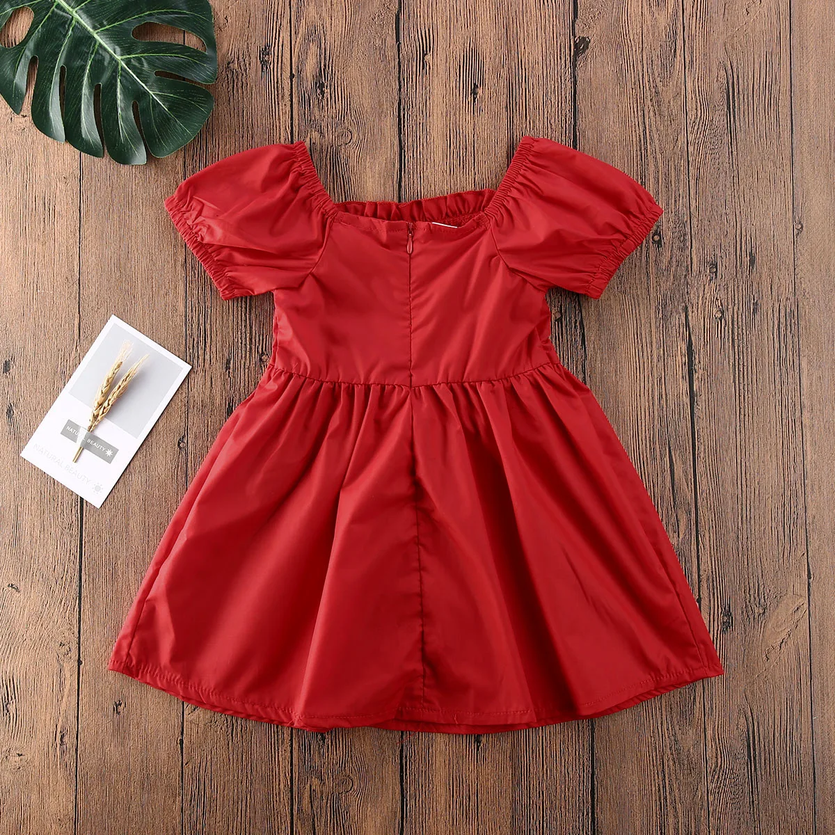 1-4Y Princess Dress Toddler Baby Girls Ruffles Sleeve Off Shoulder Red Pageant Wedding Party Dresses | Детская одежда и обувь