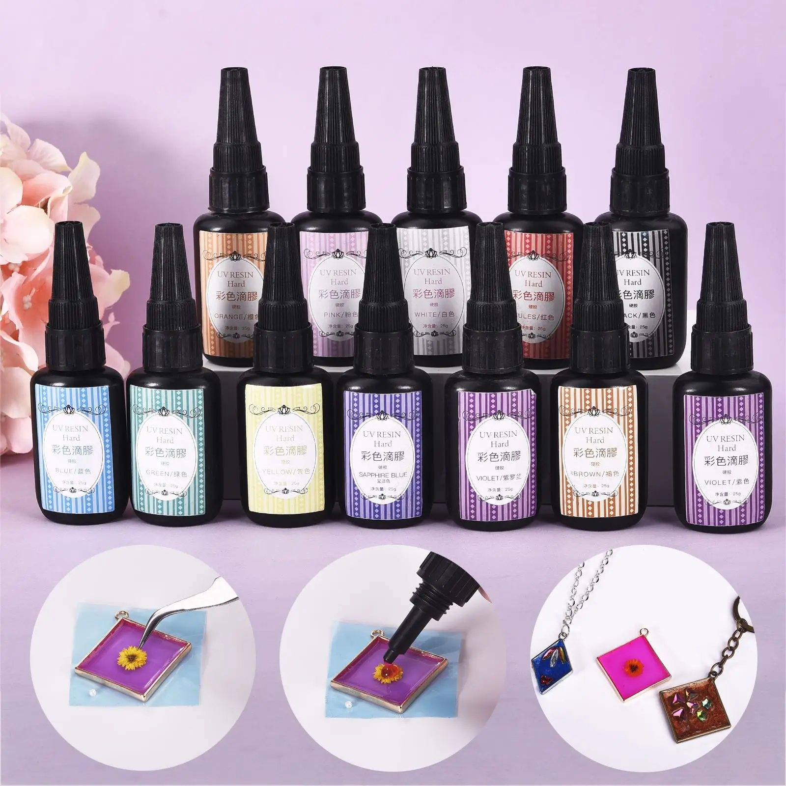 Прозрачный Красочный УФ-клей для украшений сделай сам 25 г/бутылка |