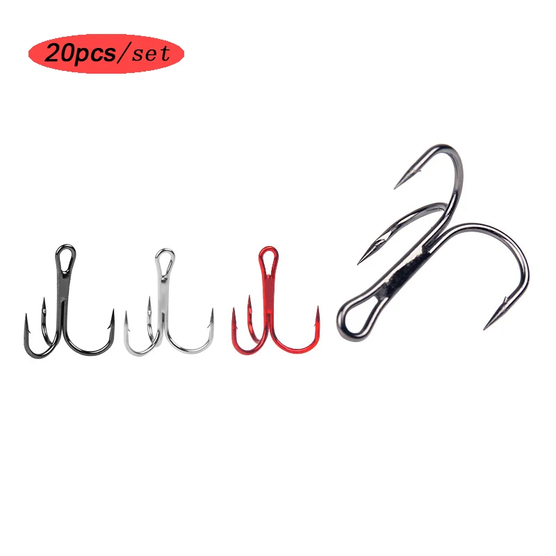

20pcs Fishing Hooks Set Carbon Steel Strong Treble Fishhook For Fishing Jip Barbed Carp Hooks Sea Tackle Accessories