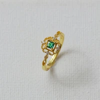yc3115r s925 silver palace style geometric emerald adjustable ring girlfriend gifts party woman jewelry ring 2021