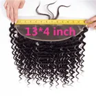 18 20 дюймов глубокая волна 13x4 кружевная фронтальная только свободная часть средняя часть Hd Прозрачная Кружевная Фронтальная застежка бразильские человеческие волосы Remy