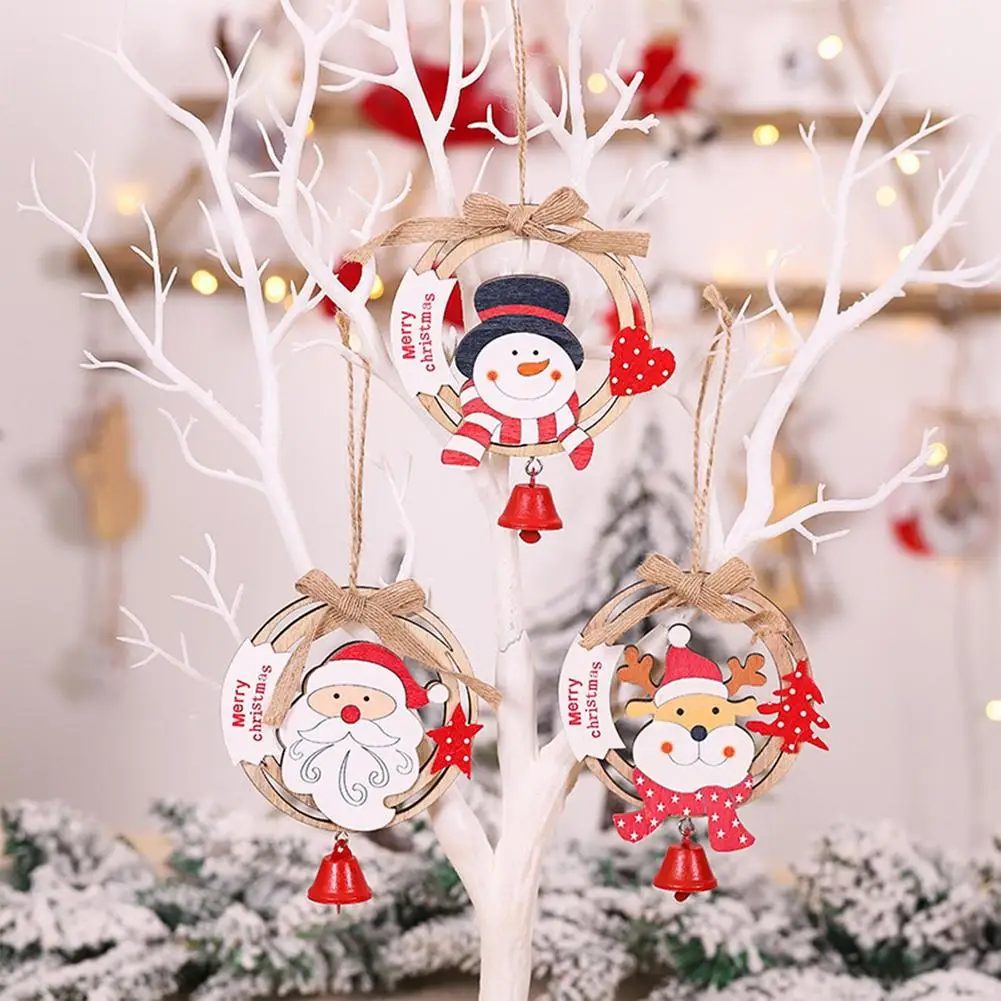 

Christmas Wooden Tree Hanging Pendant Mini Garland Wall Ornaments