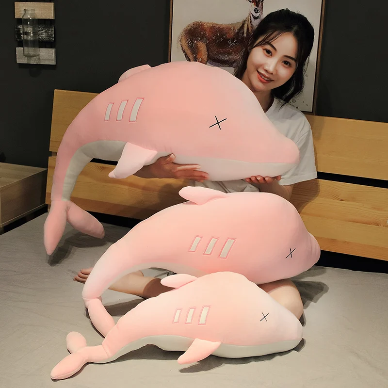 Новые милые гигантские мягкие плюшевые игрушки дельфина для детей мягкая кукла с