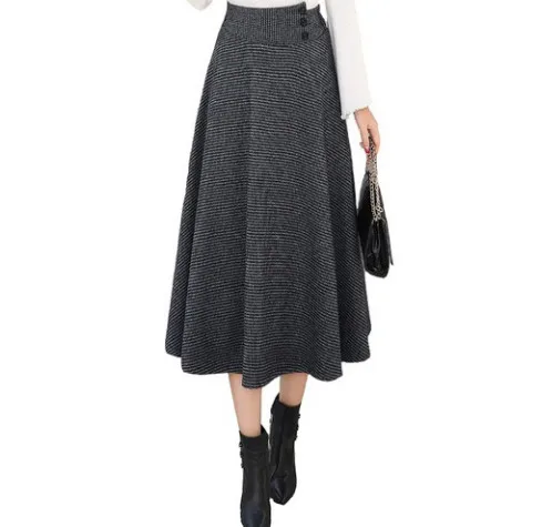 Шерстяная Юбка 2020 осень зима элегантная офисная Дамская винтажная