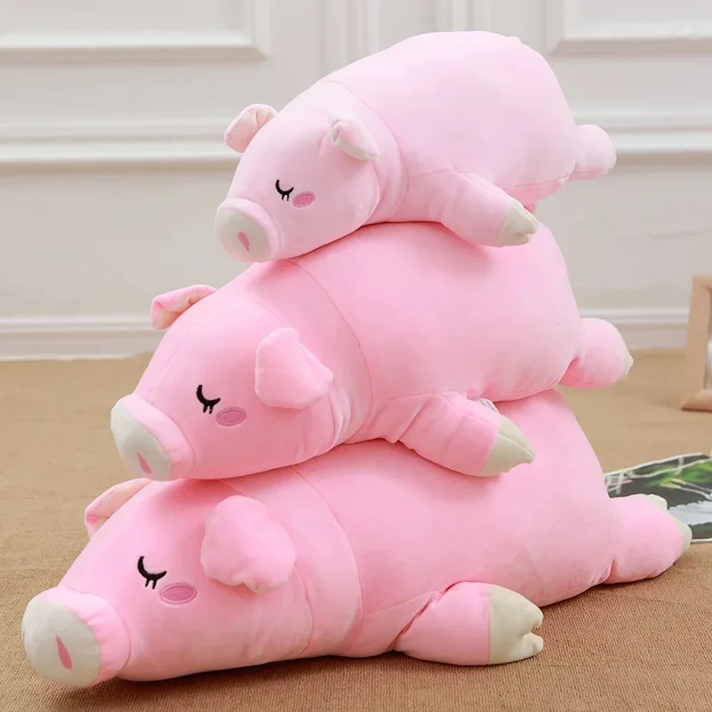 

[Funny] 40~60cm Baby Lovely Plush Animal Lying down sleeping pink Pig Dolls Soft PP Cotton Stuffed Hold Pillow Toy girl gift