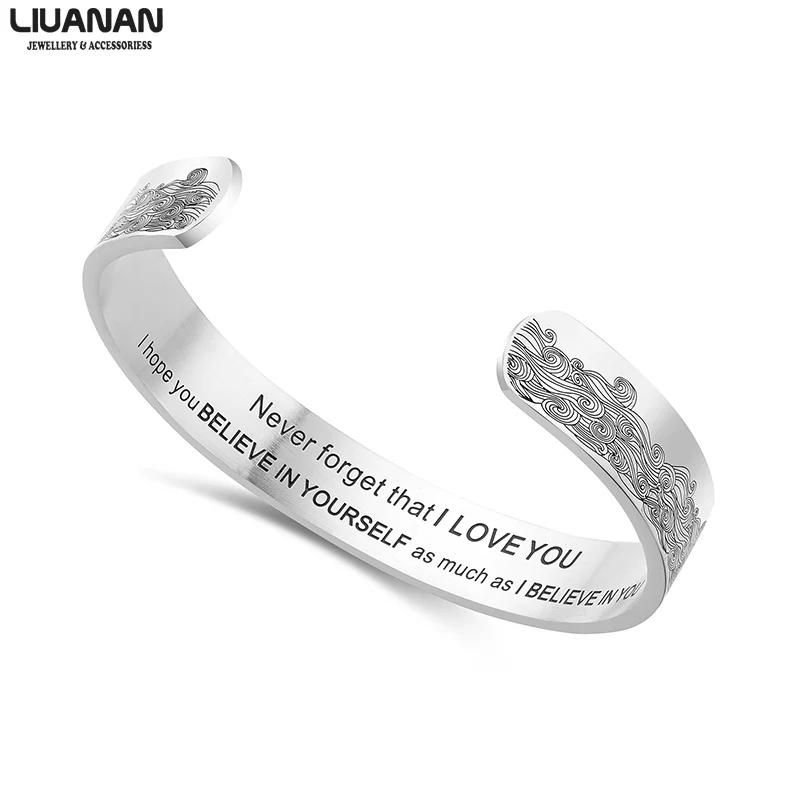 10 мм я шторм Выгравированная манжета браслет широкий Семейный Браслет для женщин