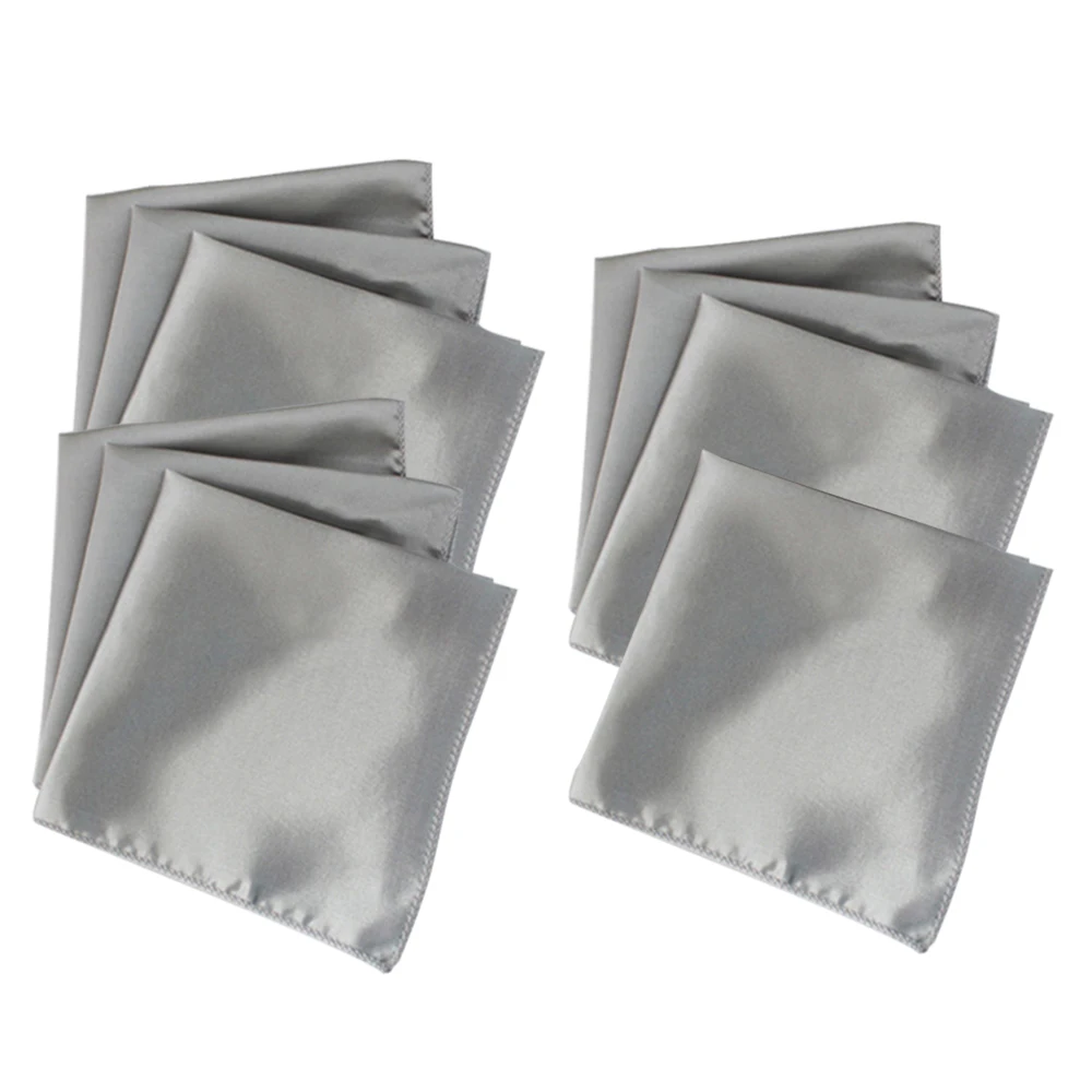 

10pcs Elegant Square Satin Table Napkin Party Hotel Supplies Pocket Handkerchief Cloth Banquet Dinner Table Decoration
