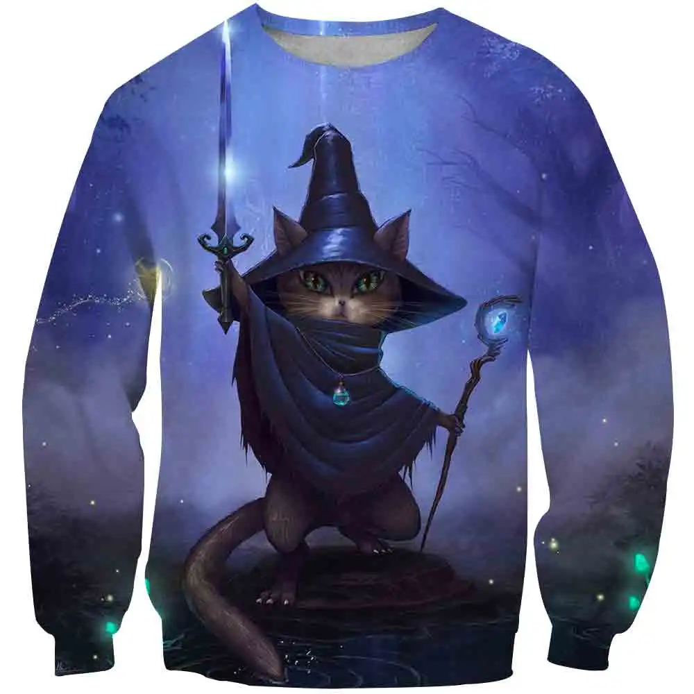 

Spring and Autumn Fox 3D Boy/Girl Clothes Anime Cartoon Style Cat Pattern Sweatshirt Graphic Top Round Neck Long Sleeve Sweater