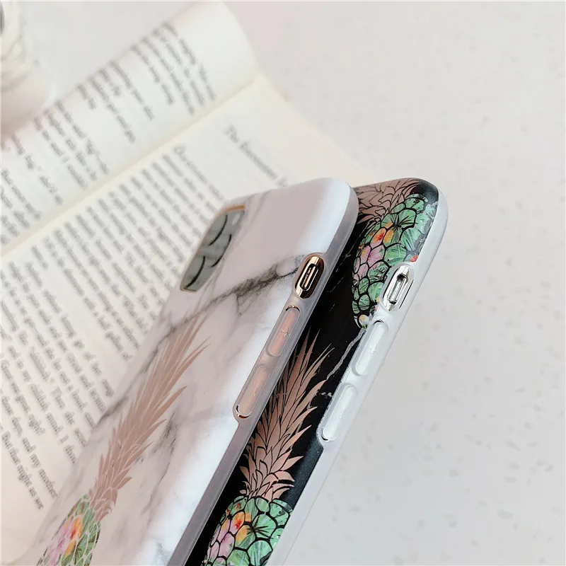 FLYKYLIN мраморный чехол с ананасом для iphone 11 Pro Max 6 S 7 8 Plus XR X XS задняя крышка мягкий IMD