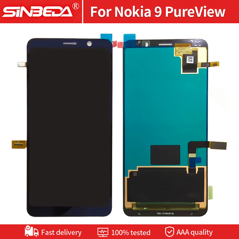 

5.99‘’Original for Nokia 9 PureView LCD Display Touch Screen Digitizer Assembly for Nokia 9P TA-1094 A-1087 Fingerprint Sensor