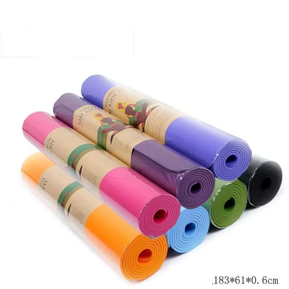 

183*61*0.6cm 10mm Thick Tpe Non-slip Carpet Mats For Fitness Environmental Massage Yoga Mat Pilates Gymnastics Exericse Pads