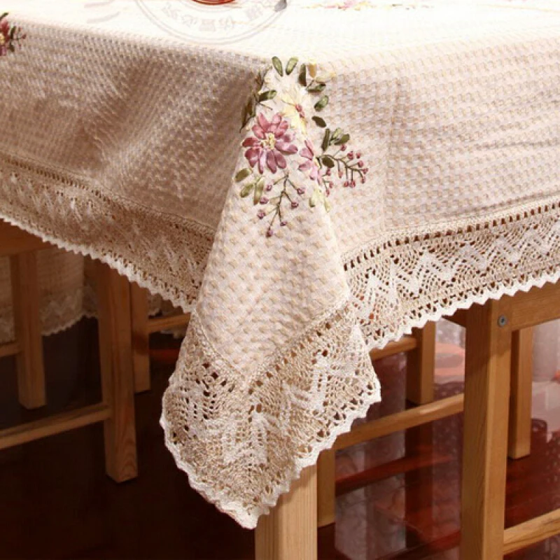Новое поступление скатерть из ленты с вышивкой для стола круглая квадратная