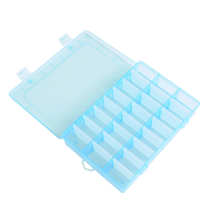 Регулируемый 24 отсека слот пластиковый ящик для хранения ювелирных изделий