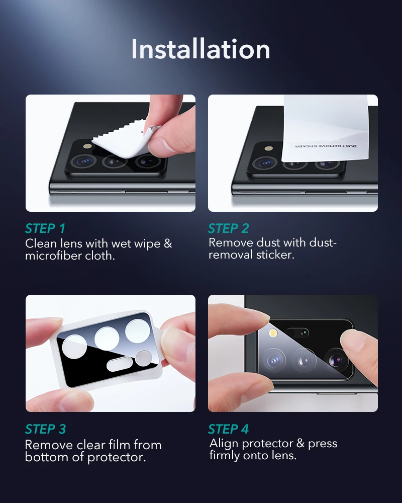 ESR 2pcs Camera Lens Film for Samsung Galaxy Note 20 Ultra S20 Plus S20 Camera Protector Lens Tempered Glass for S21 Ultra S21