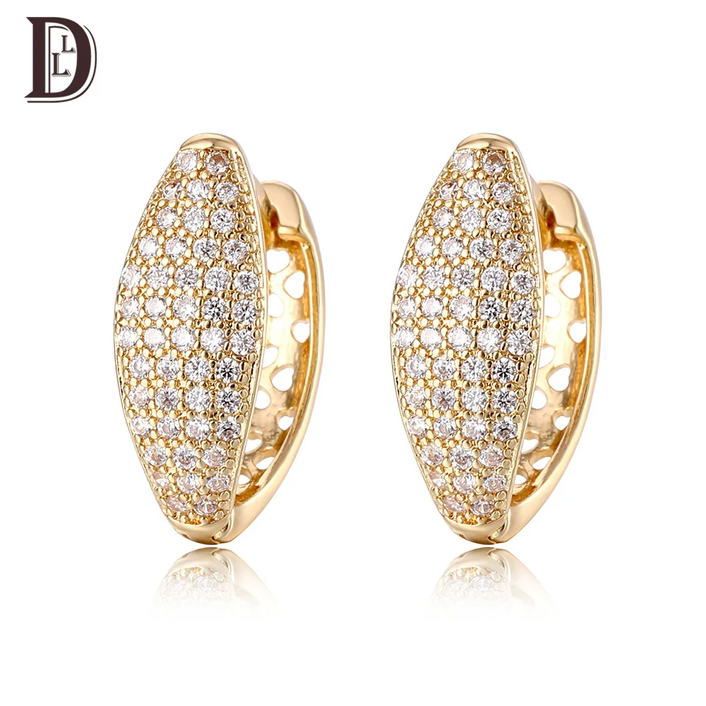 Женские серьги кулоны на обруче LINDLEY неправильной формы из розового золота 585