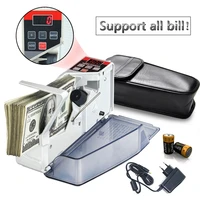 v40 mini portable handy money counter for most currency note bill cash counting machine with leather bag