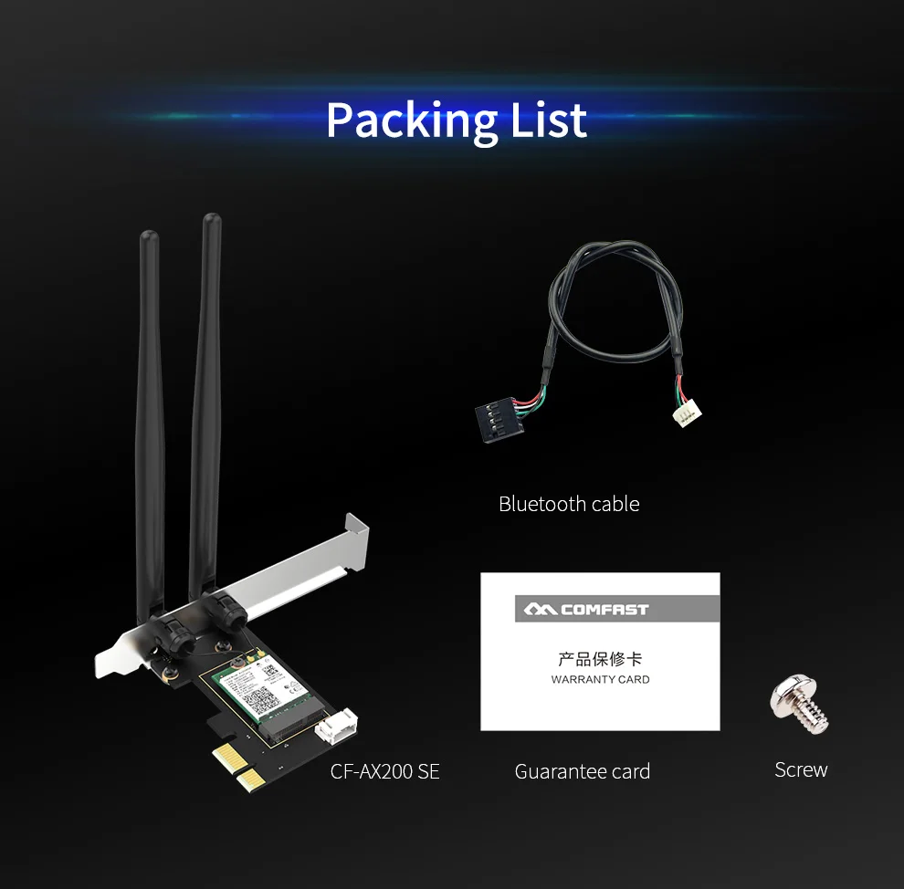 

AX200 WiFi Adapter 5 Ghz WiFi 6 Intel AX200ngw Wifi pci Antenna Wi fi Dongle Wi-Fi Bluetooth Adapter Network Card PCI Express