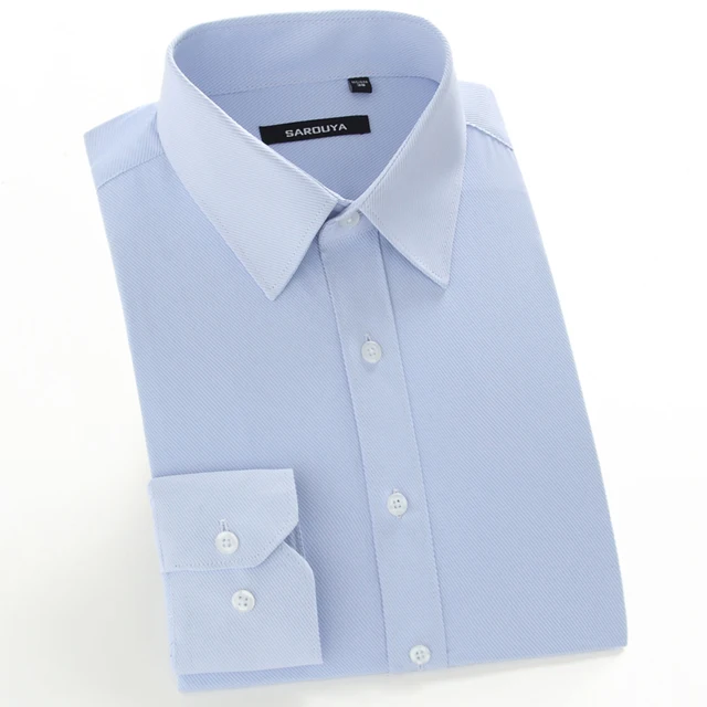 Light Blue Мужская Базовая дизайнерская рубашка с длинным рукавом, классический воротник, Классический крой, формальная деловая работа, Social, твил, топы, рубашка - Цвет: Light Blue