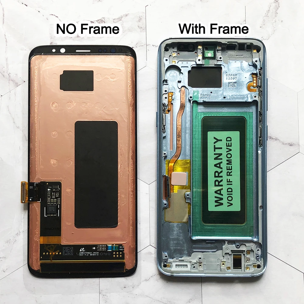 New` AAA S8 LCD With Frame For SAMSUNG Galaxy S8 G950 G950F Display S8 Plus G955 G955F Touch Screen Digitizer enlarge
