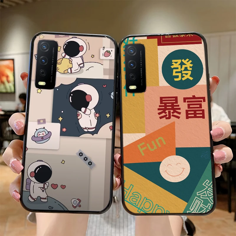 

Cute cartoon astronaut silicone Phone case for vivo y53 y31 y72 y52s y20 y30 y70s y50 y51s y85 y97 y55 y66 y67 iQOO Z3 U1 case