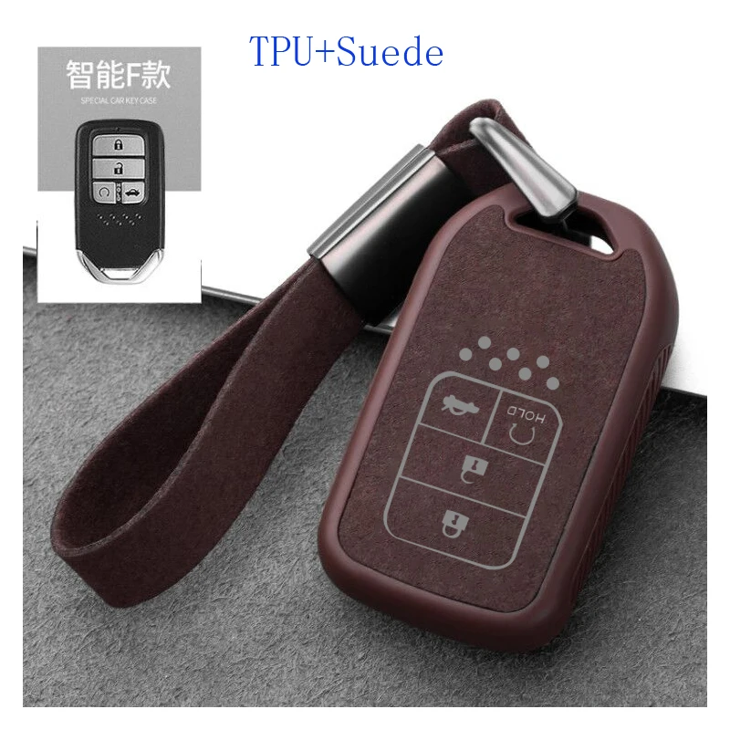 

Car Key Case Key Chain Bag high-quality TPU suede For Honda CIVIC Accord Crv Avancier Urv Accessories