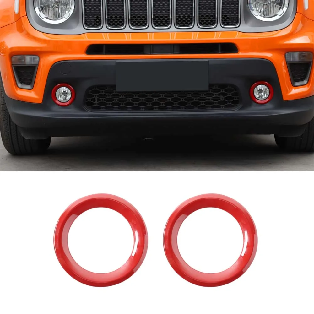 Red Для Jeep Renegade+ Автомобильный передний противотуманный светильник, декоративное кольцо, внешняя отделка автомобиля - Цвет: Red