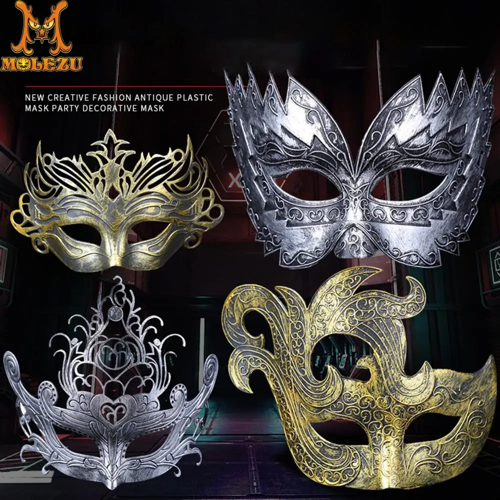 Molezu Хэллоуин вечерние маска Венеция вырезать резьба Ретро Маска в римском стиле