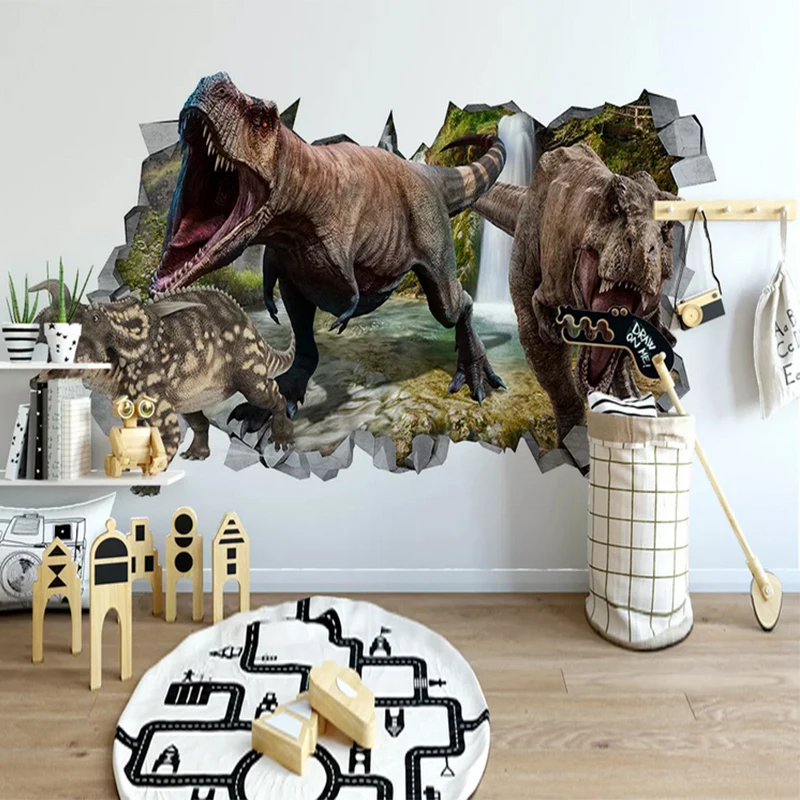 

3d Wall Mural Dinosaur Kids Room Wall Paper Home Decoration Tv Background Interior Wallpaper