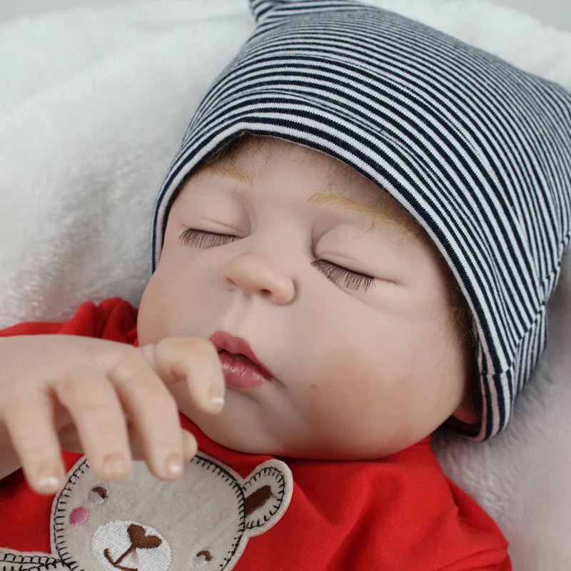 22 дюймов 55 см Reborn Baby Doll реалистичные очаровательные мягкие силиконовые детские куклы милая панда мультфильм Bebê день детей Подарки кукла игрушка
