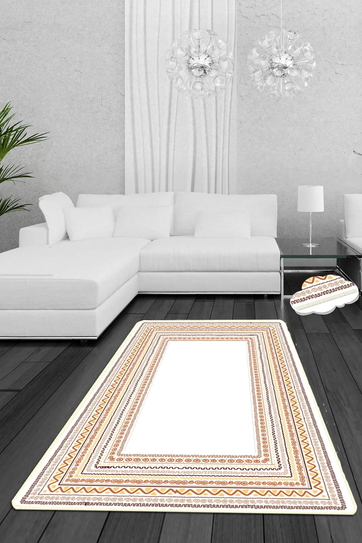 

Etgdecor Lighter Model 150x240 cm 59 "x 94" inch Decorative Non-Slip Area Rug