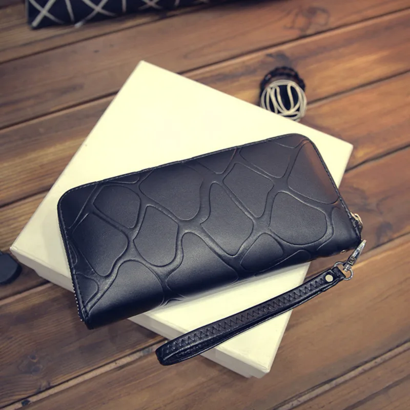BXX Sac/ модный длинный полиуретановый пакет, однотонный кошелек с каменным узором, клатч, сумка, посылка для карт 19K-a122