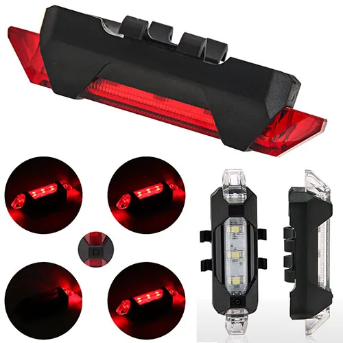 Велосипедный фонарь Водонепроницаемый задний светильник онарь 5 светодиодов USB