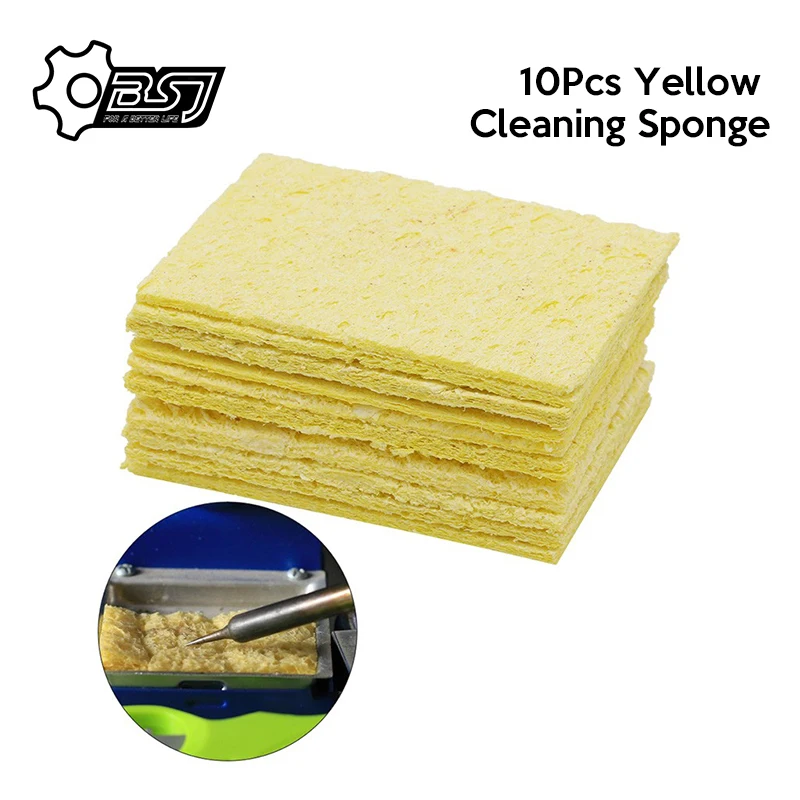 10 шт. желтая Чистящая губка для прочного электрического сварочного