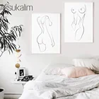 Абстрактная настенная Картина на холсте с изображением женщины, тела, девушки, нюдовые принты, скандинавские плакаты, минималистичный плакат, современный декор для спальни