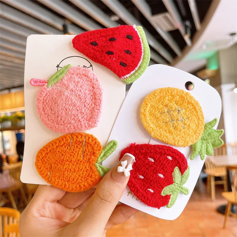 

5pcs/Set Wool Knitting Fruits Kids Bangs Hairpins Cute Snap Hair Clips for Girls Toddler Child Barrette Fashion Hair Accessories