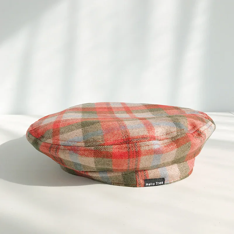 Новинка USPOP клетчатые береты модные женские шерстяные повседневный осенне