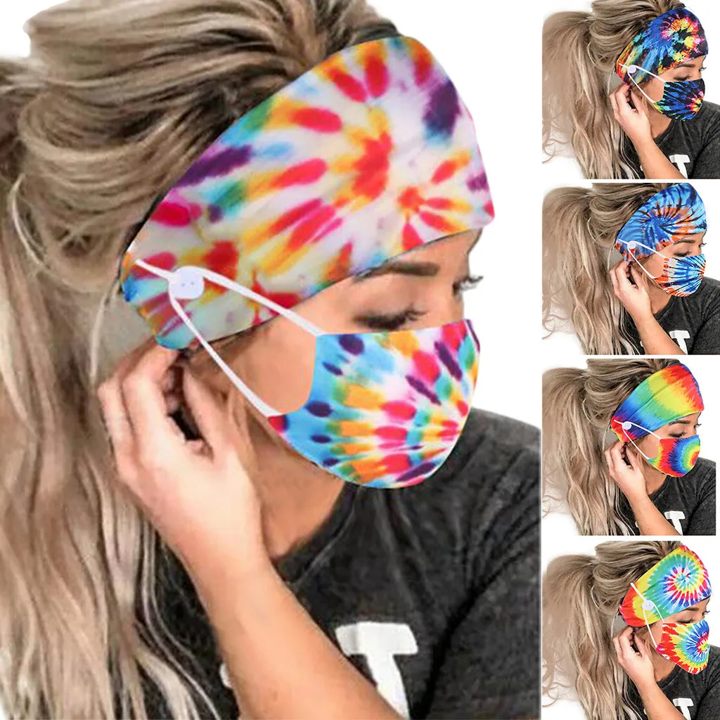 2 шт./компл. украшение на голову унисекс с пуговицами и маской для лица аксессуары волос Женская повязка