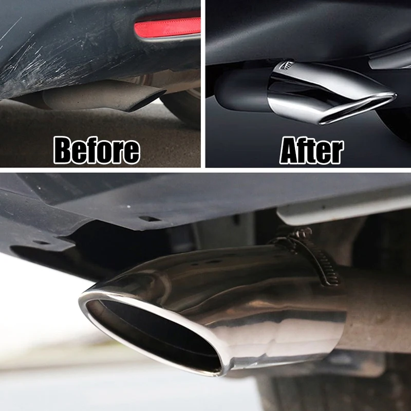 

Chrome Exhaust Muffler Tip Tail Pipe Trim Cover Car Styling Accessories for Nissan Rogue X-Trail T32 2014-2018
