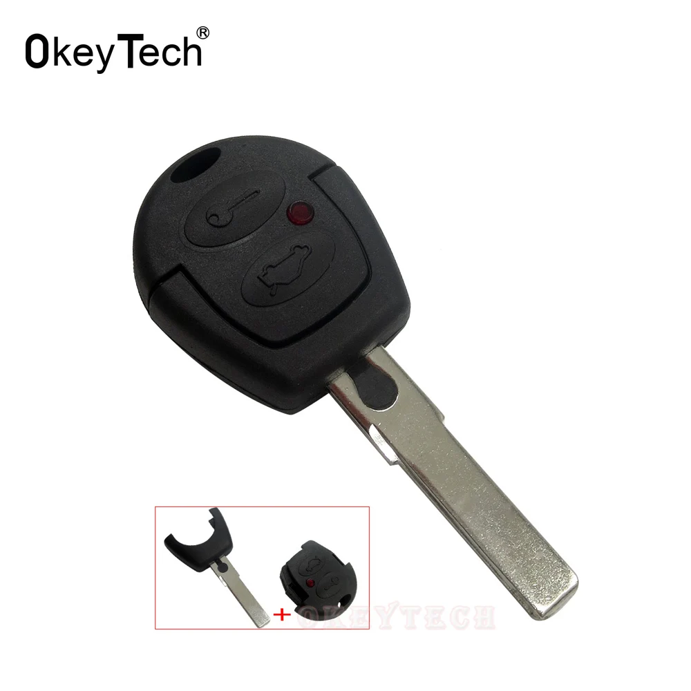 

OkeyTech for VW 2 Button Uncut Blade Remote Key Shell for VW Polo Golf Jetta Sharan for Seat Ibiza Leon Toledo Altea for Skoda