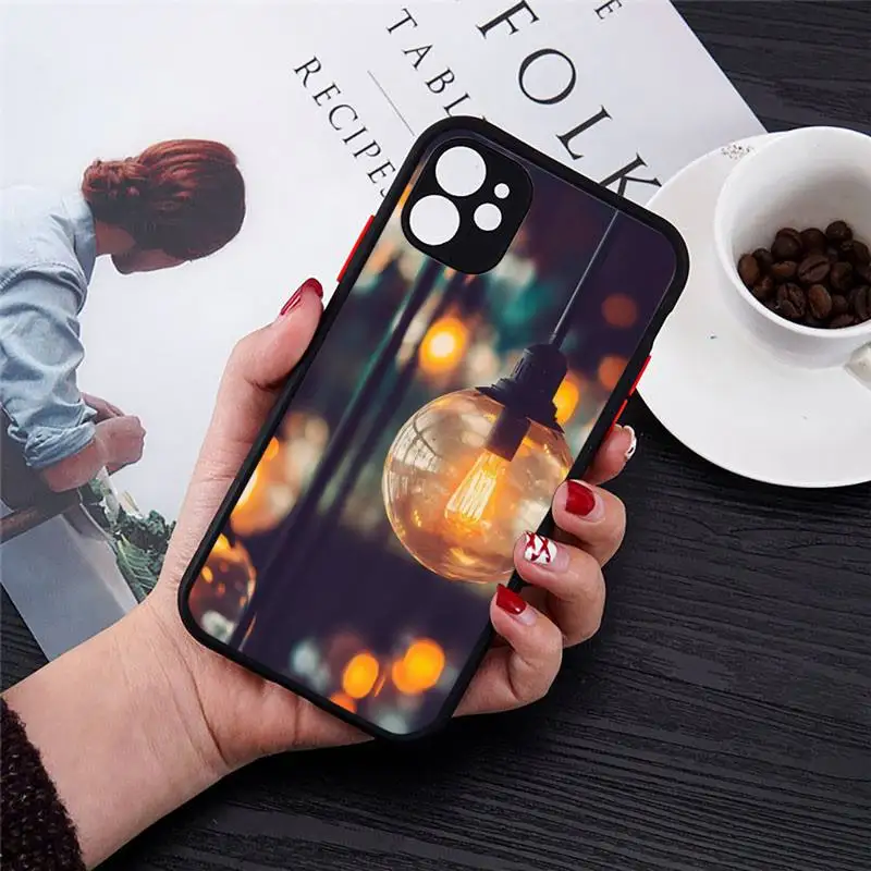 

light bulb Phone Cases Transparent Matte for iPhone 7 8 11 12 s mini pro X XS XR MAX Plus cover funda