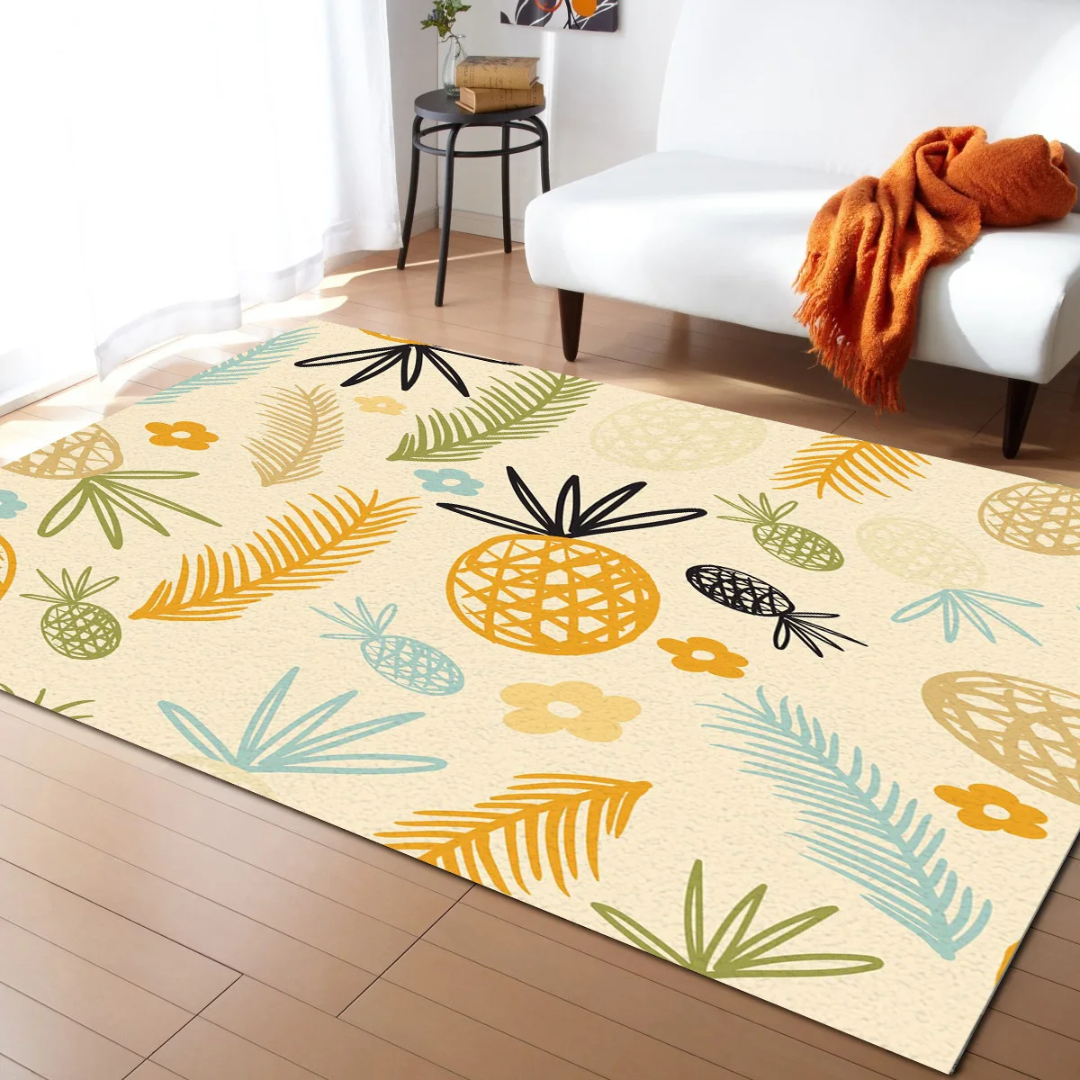 

Ковры с изображением ананасов и цветов для гостиной, домашний декор для детской комнаты