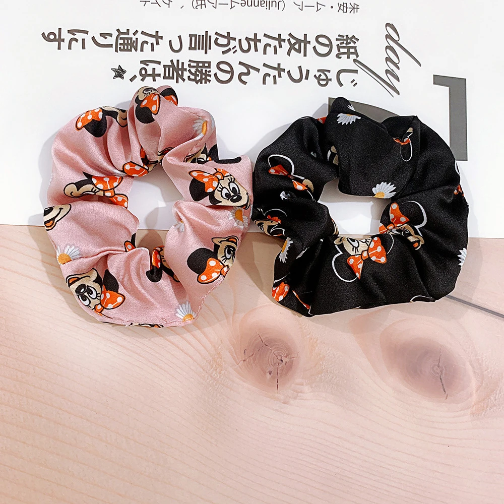 Женское кольцо для волос Disney Minnie Mickey Mouse изысканная резинка в цветочек аксессуары