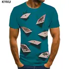 Футболка мужская с 3d рисунком игральных карт, повседневная аниме футболка в стиле панк-рок, забавная Синяя майка для игры в азартные игры