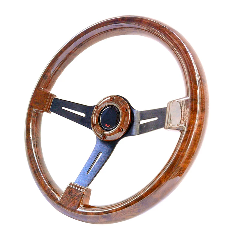 

350mm ABS Steering Wheel Universal Anti-slip Small Dish Sport Steering Wheel Wooden Look