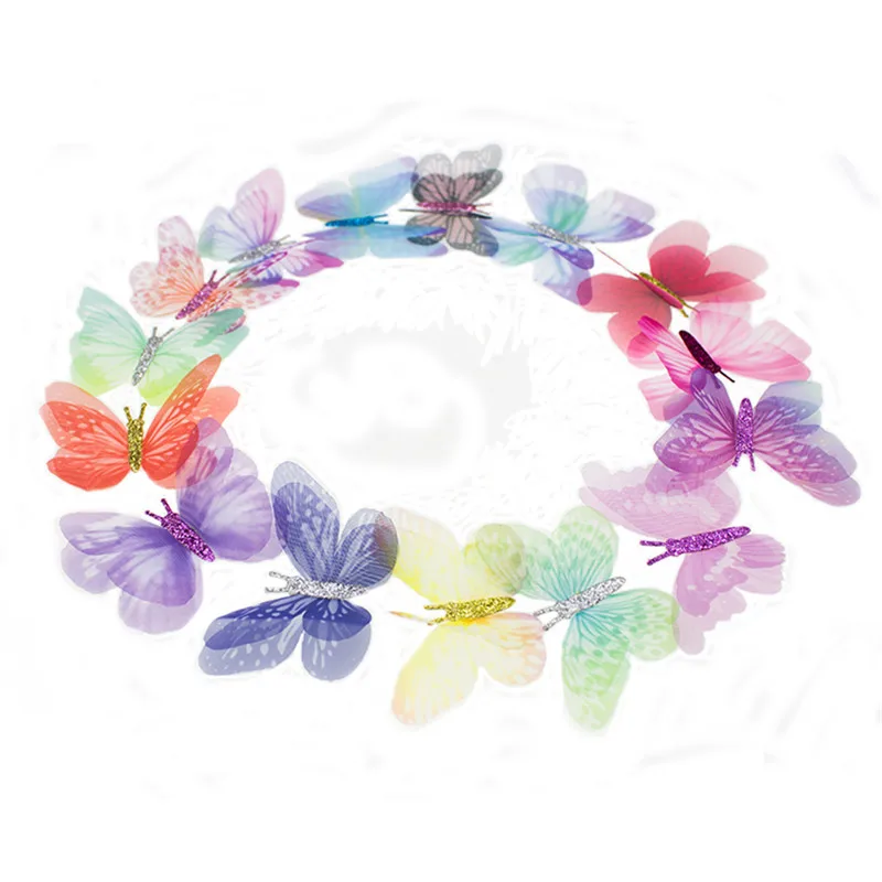 10 шт. шифоновая пряжа с бабочкой нашивка пришивная аппликация платье Купальник