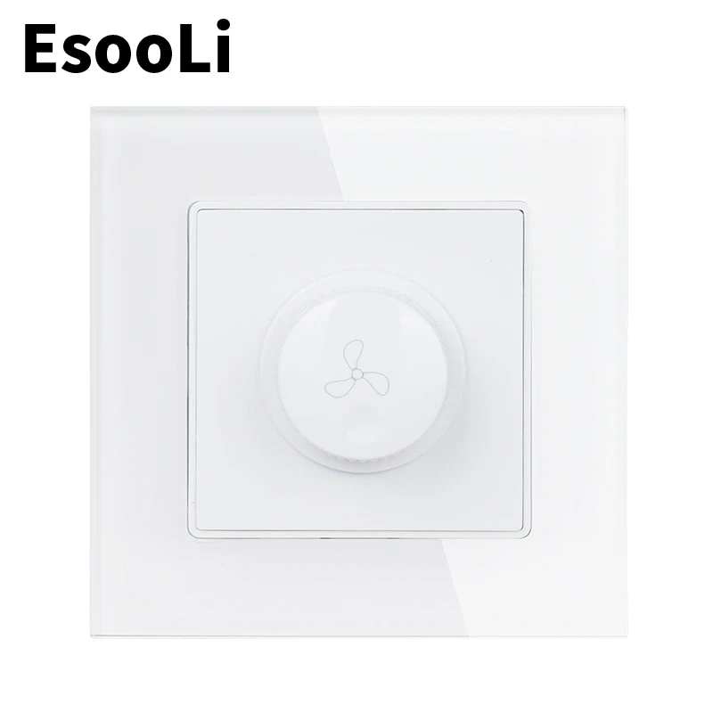 Белый регулятор скорости вентилятора Esooli 16 А 300 Вт Выключатели  | Выключатели -4000892000785