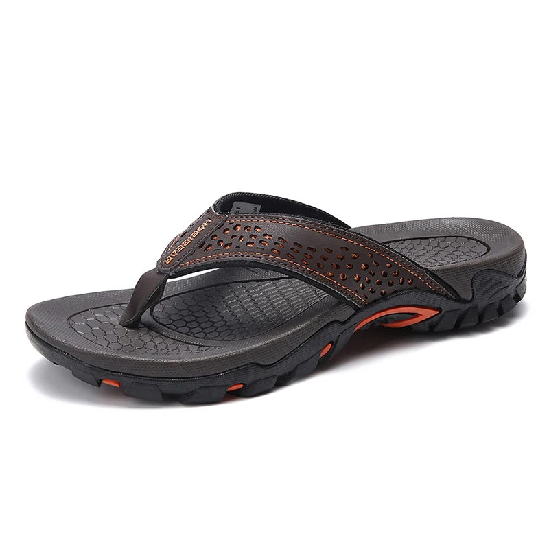 

Brand PU Leather Summer Men Slippers Beach Sandals Comfort Men Casual Shoes Fashion Men Flip Flops Hot Sell Footwear